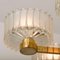 Brass and Structured Opaque and Clear Glass Chandelier, 1960s 3