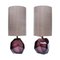 Purple Murano Diamond Cut Faceted Glass Table Lamps, Set of 2 1