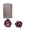 Purple Murano Diamond Cut Faceted Glass Table Lamps, Set of 2 2