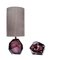 Violette Murano Diamond Cut Tischlampen aus facettiertem Glas, 2er Set 2