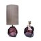 Purple Murano Diamond Cut Faceted Glass Table Lamps, Set of 2 3