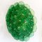 Lampada in vetro soffiato a forma di disco di Murano verde smeraldo, Immagine 2