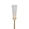 White Frosted Glass Shades on Brass Tall Floor Lamps, Set of 2 5