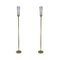 White Frosted Glass Shades on Brass Tall Floor Lamps, Set of 2 1