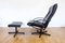 Vintage Danish Leather Chair & Ottoman Set from KEBE 2