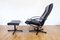 Vintage Danish Leather Chair & Ottoman Set from KEBE, Image 2