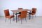 Italian Table and Office Chairs from Trau, 1960s, Set of 5 1