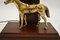 Antique Brass & Oak Horse Lamp, Image 6