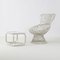 Indian Rush Model Margherita Armchair with Footstool by Franco Albini, 1950s, Set of 2 3
