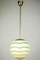 Lampe à Suspension Art Déco Vintage en Laiton et en Verre, 1930s 6