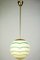 Vintage Art Deco Brass & Glass Pendant Light, 1930s 6