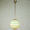 Vintage Art Deco Brass & Glass Pendant Light, 1930s 1