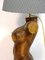 Lampes Torse Sculpturales en Bois Massif, 1970s, Set de 2 9