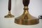 Mahogany, Brass & Cotton Hats Tale Lamps from Abat Jour, 1950s, Set of 2 8