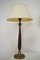 Mahogany, Brass & Cotton Hats Tale Lamps from Abat Jour, 1950s, Set of 2 1