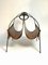 Mid-Century Hand Made Cow Leather and Wrought Iron Magazine Holder, 1970s, Image 5