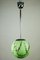 Vintage Art Deco Pistachio Glass Pendant Lamp, 1930s, Image 1