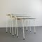 Tavolini a incastro in metallo bianco di Mathieu Matégot, anni '50, set di 3, Immagine 2