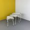 Tavolini a incastro in metallo bianco di Mathieu Matégot, anni '50, set di 3, Immagine 1