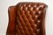Antique Deep Buttoned Leather Wing Back Armchair, Image 5