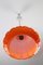 Lámpara de techo de vidrio naranja de Peill & Putzler, años 60, Imagen 2