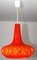 Deckenlampe aus Orangenfarbenem Glas von Peill & Putzler, 1960er 1
