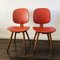 Chaises de Salon Vintage en Vinyle Rouge avec Pieds Dansette, 1960s, Set de 2 1