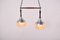 Mid-Century Danish Rosewood, Metal and Glass Dual Pendant Lamp, Image 13