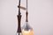 Mid-Century Danish Rosewood, Metal and Glass Dual Pendant Lamp 3