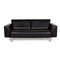 Black Leather Sofa by Rolf Benz 1