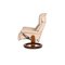 Vision Leder Cremefarbener Sessel mit Hocker Relaxation Funktion von Stressless 12