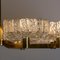 Chandelier with 8 Icicle Glass Shades in Brass, 1960s 10