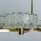 Chandelier with 8 Icicle Glass Shades in Brass, 1960s 4