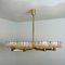 Chandelier with 8 Icicle Glass Shades in Brass, 1960s 15