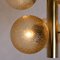 Lampadario a forma di globo molecolare in vetro color ambra di VEB, Immagine 12