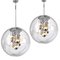 Space Age Light Fixtures from Doria, Two Pendant and Two Wall Lights, Set of 4 2