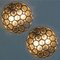 Circle Iron and Bubble Glass Light Fixtures from Glashütte, 1960s, Set of 6 8