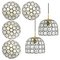 Circle Iron and Bubble Glass Light Fixtures from Glashütte, 1960s, Set of 6 1