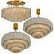 Large Glass Brass Light Fixtures from Doria, Germany, 1969, Set of 3 3