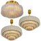 Large Glass Brass Light Fixtures from Doria, Germany, 1969, Set of 3 1