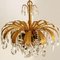 Crystal Glass Gilt Brass 6-Light Chandeliers from Palwa, 1960s, Set of 2 4