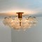 Kalmar Tulipan Flush Munt Chandelier, Glass Brass, 1960s 4