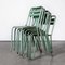 Harlequin Green French Tolix T2 Metal Dining Chairs, 1970s, Set of 8 9