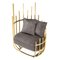 Fauteuil 2 Cages Doré et Argenté 7