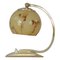 Art Deco German Marbled Opaline Glass & Brass Table Lamp, 1930s 1