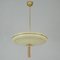 Art Deco German Pendant in Ivory Glass, Brass & Gilt Overlay, 1930s 2