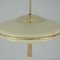 Art Deco German Pendant in Ivory Glass, Brass & Gilt Overlay, 1930s 16