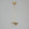 Art Deco German Pendant in Ivory Glass, Brass & Gilt Overlay, 1930s 10