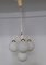 White Vintage Ceiling Lamp with Four White Glass Balls, 1970s 1