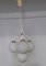 White Vintage Ceiling Lamp with Four White Glass Balls, 1970s, Image 1